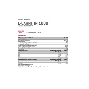 SPONSER L-Carnitin 1000mg, Ampullen 30 x 25ml, peach