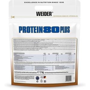 WEIDER Protein 80 plus, Beutel 2000g, Schokolade