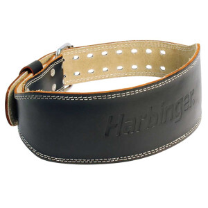 HARBINGER 4&quot; Padded Leather Belt, black